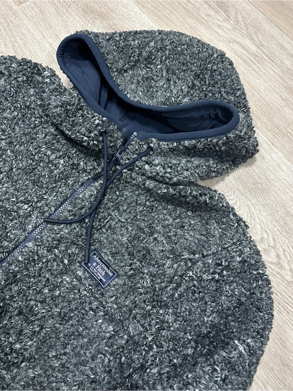 ABERCROMBIE & FITCH Men's Gray Cozy Sherpa Jacket Size Large